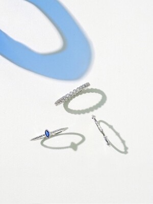 Blue oval ring 3set ring