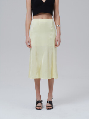 Cut Out Side Vent Skirt YELLOW