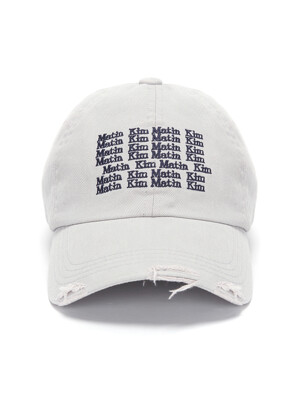 LETTERING WASHED BALL CAP IN LIGHT GREY