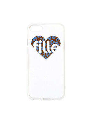 Leopard Heart iPhone Case_Blue & Brown투명 젤하드케이스