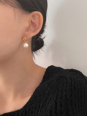 silver925 merry pearl earrings (2color)