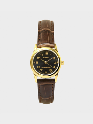CASIO 카시오 LTP-V001GL-1B 여성시계 가죽밴드 손목시계