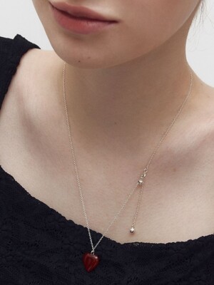 Heart gemstone drop necklace (2 colors)