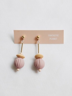 soft pink pipe earrings