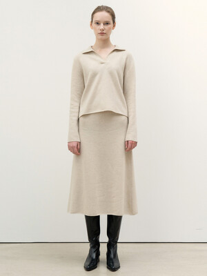 FW20 Knitted Skirt Natural
