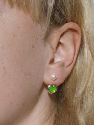 Baby Heart Green Earrings