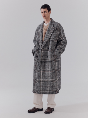 UNISEX GRANDPA CHECKED WOOL COAT CHECK_M_UDCO2D129I3