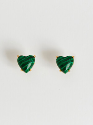 Petite Heart Earrings_Green