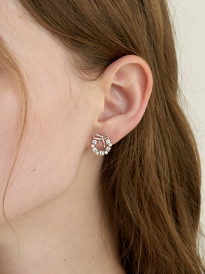 [단독]ribbon heritage earring - silver