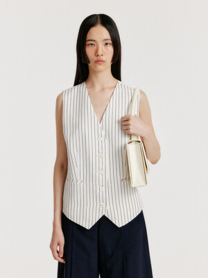 YIVA Buttoned Vest - Ivory