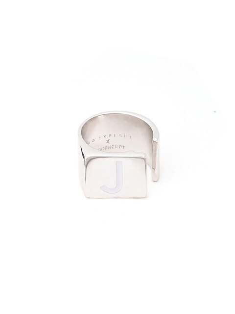 [IT’S MY TYPE] SQUARE OPEN RING WITH ALPHABET_SILVER