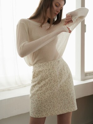 garden mini skirt_garden ivory