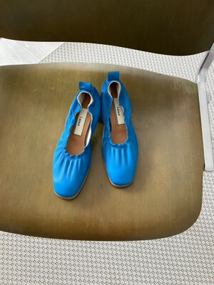 la shirring heel-aqua blue