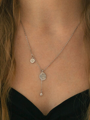 two coin drop necklace(2 colors)