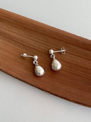 [silver925] water drop earring - silver