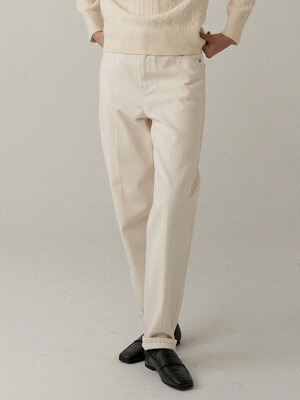relaxed tapered jeans (cream)