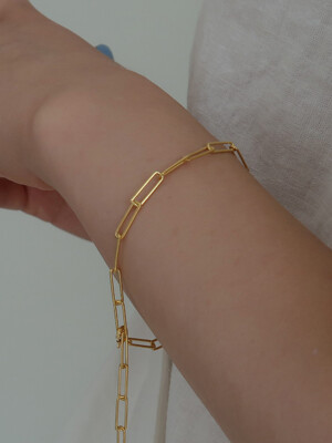 square chain bracelet (gold)
