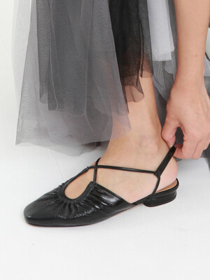 French ballet shoes Glossy Black