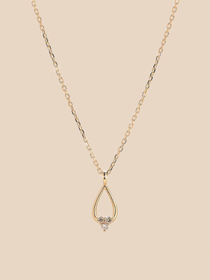 14k Lazy drop Diamond Necklace