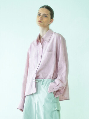 Shirts Button Linen Pink