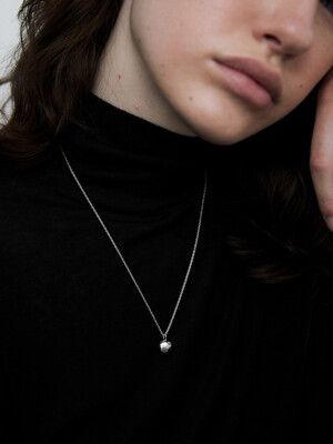 bumpy thin chain necklace - silver