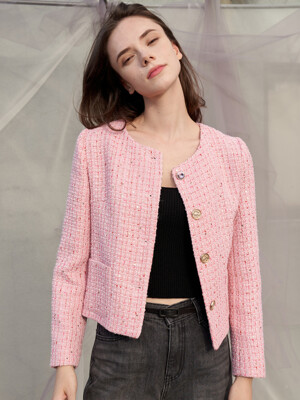 Brianna Tweed Jacket_Pink