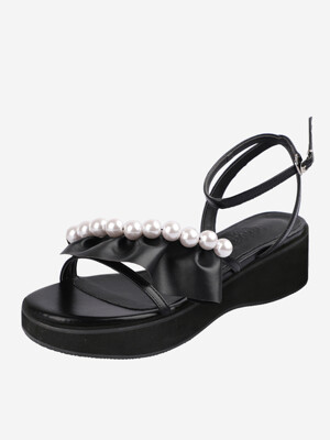 Fairy Ruffle Slingback Platform  _ Black Pearl