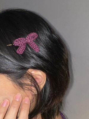 Knitted bow vintage hairpin(2colors)