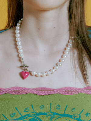 Point Heart Pearl Necklace_VH2313NE005B