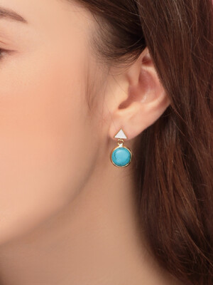 round turquoise earrings