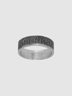 Gothic pattern etching couple ring(men)