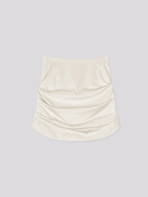 Velvet Draping Skirt Cream