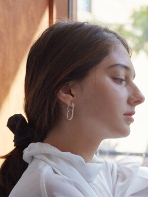 pin hoop earring silver