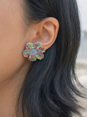 Beach flower earring (Blue)
