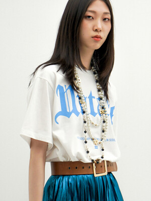 Logo-Print Oversized T-Shirt[White(UNISEX)]_UTT-ST75