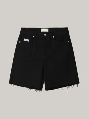 Raw Cut Cotton Shorts (black)