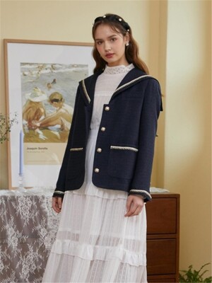 NAVY TWEED SAILOR JACKET