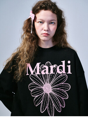 SWEATSHIRT FLOWERMARDI_BLACK PINK