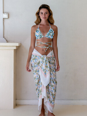 Morgan Floral Bikini + Maxi Sarong SET (3pcs) 2colors