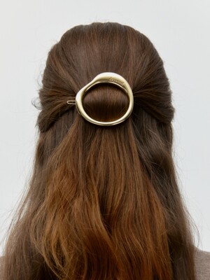 metal hair pin - gold satin