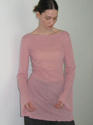 Bell Sleeves Mini Dress Rose Pink
