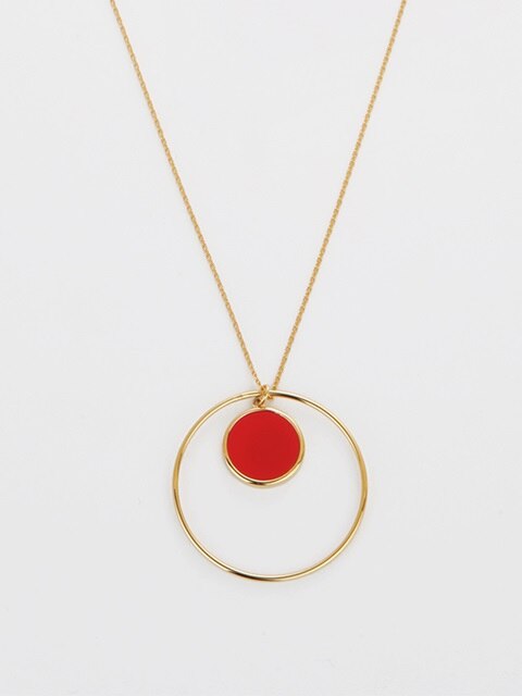 TWIN CIRCULAR RED NECKLACE