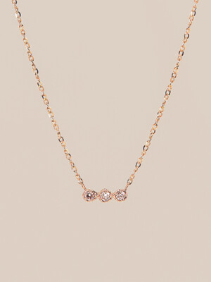 14k Triple Diamond Mini Necklace