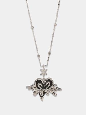 Heart boom necklace (925 silver)