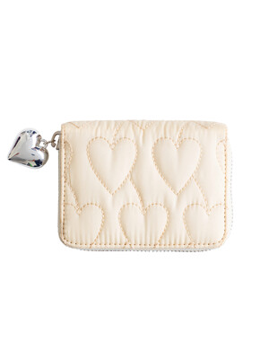 Heart Quilting Wallet_ Ivory