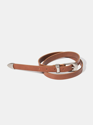 (W) western cowhide leather belt (T002_tan)