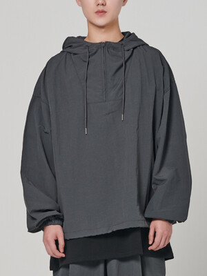 Active Pullover Hood Anorak Charcoal