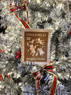 Christmas knit seal postcard, Jingle bells