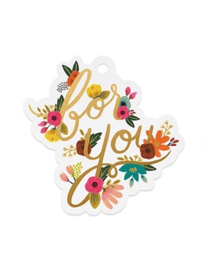 Mint floral `for you` Die-Cut Gift Tag 기프트 택