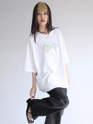 SIVER HEART UGLY FIT T-SHIRT WHITE